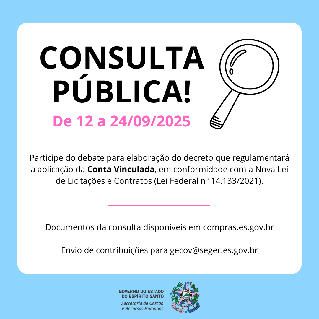 Consulta pública- conta vinculada